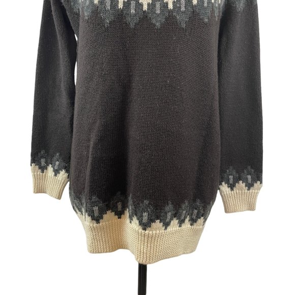 URBAN OUTFITTERS BDG OVERSIZED FAIR ISLE NORDIC WOOL BLEND KNIT SWEATER SMALL - Picture 3 of 10